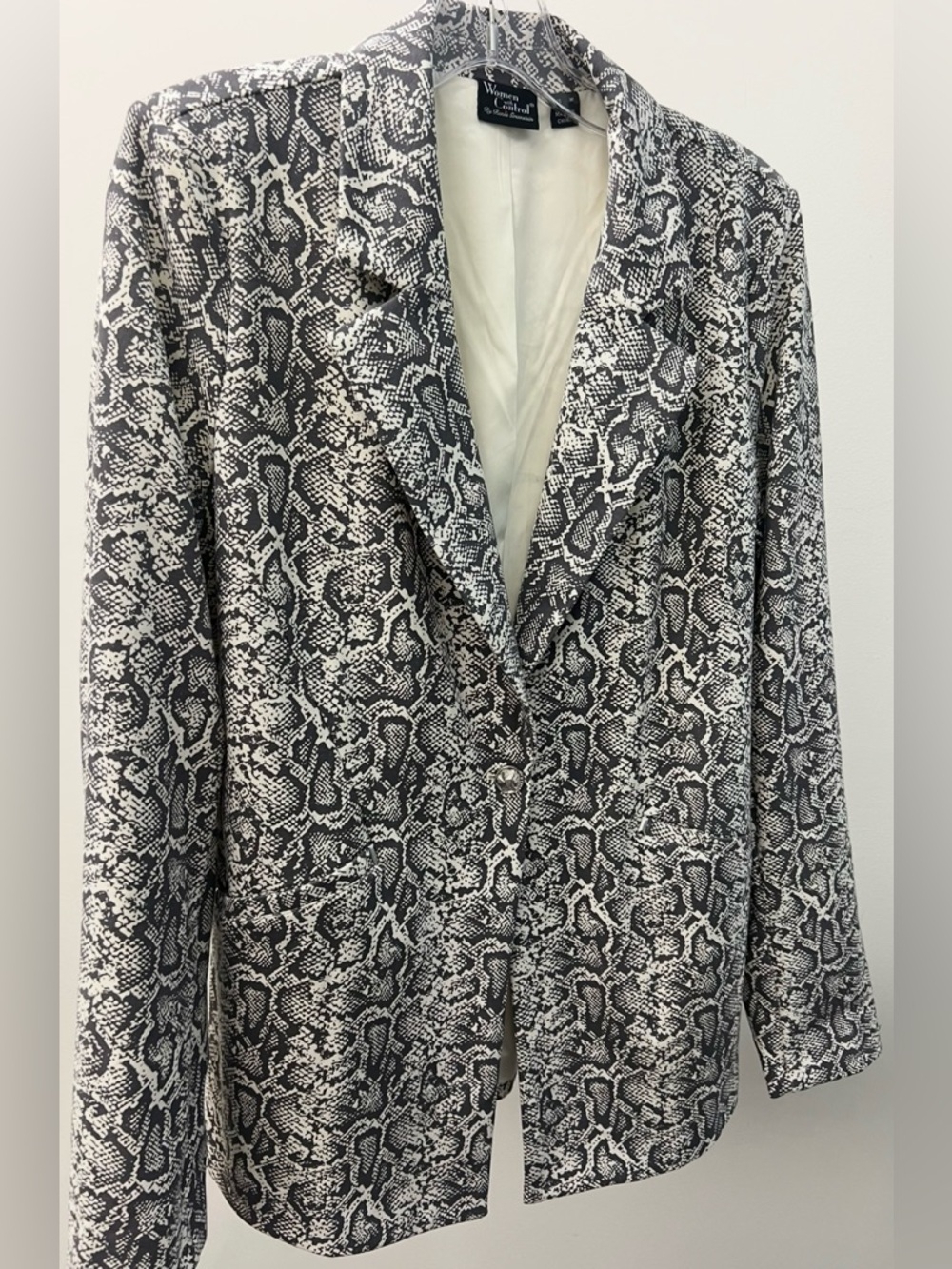 Windsor Black and White Snake-Print Blazer